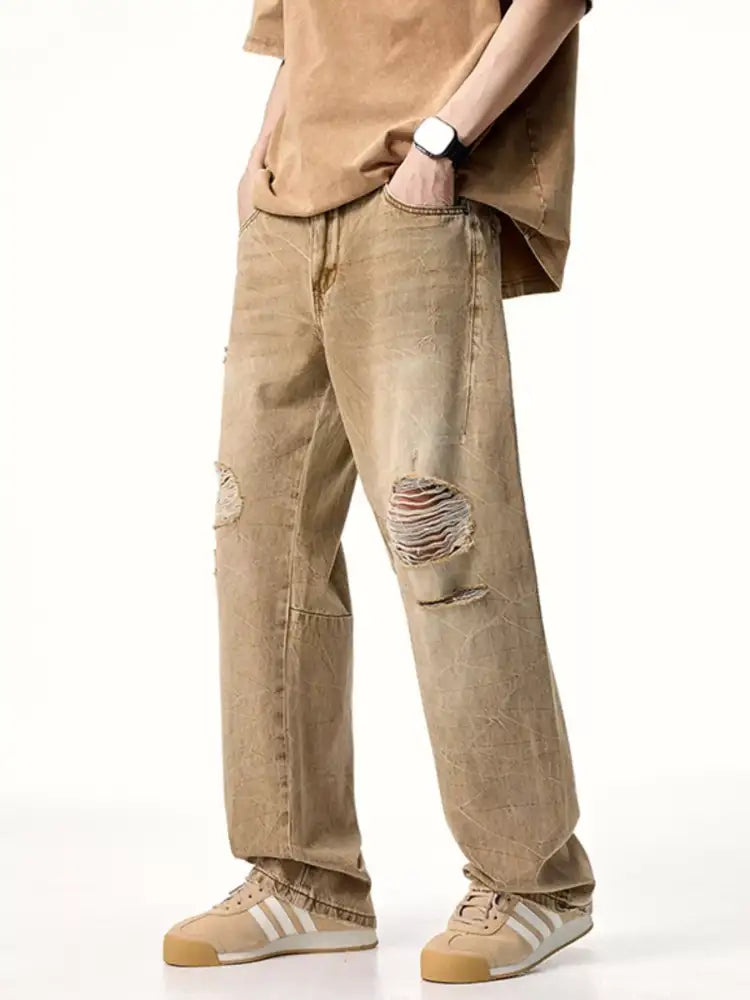 Men’s Distressed Relaxed Fit Jeans