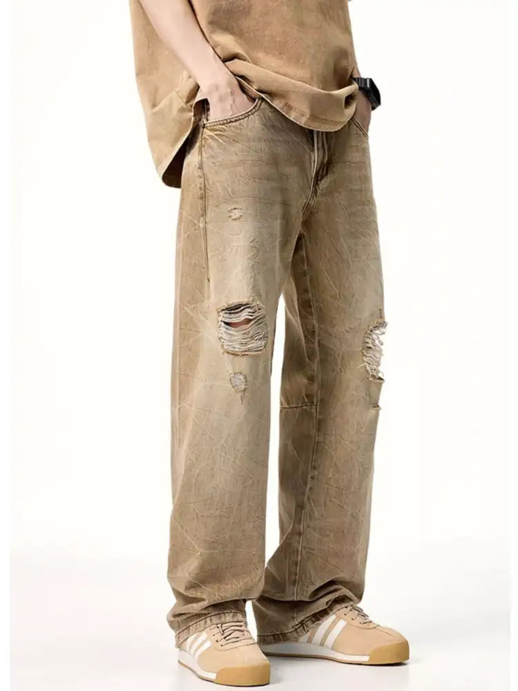 Men’s Distressed Relaxed Fit Jeans