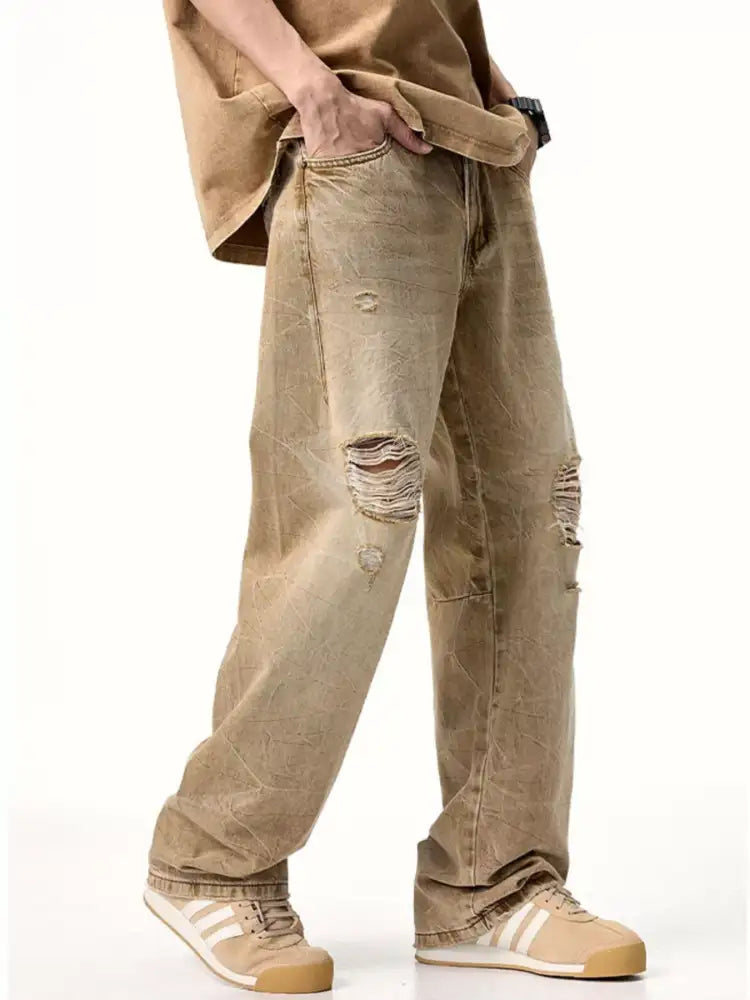 Men’s Distressed Relaxed Fit Jeans