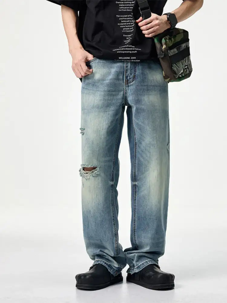Men’s Distressed Relaxed Fit Jeans