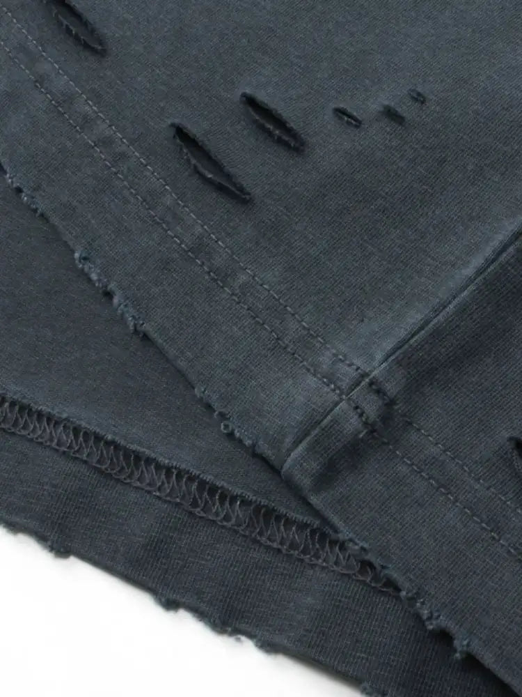 Men’s Distressed Round Neck Short Sleeve T-Shirt