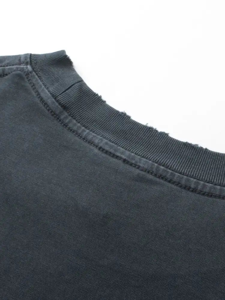 Men’s Distressed Round Neck Short Sleeve T-Shirt