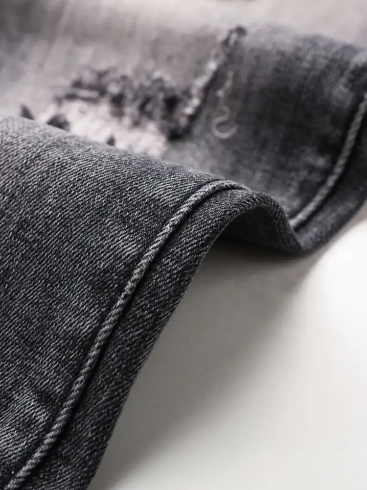 Men’s Distressed Slim Fit Ripped Jeans