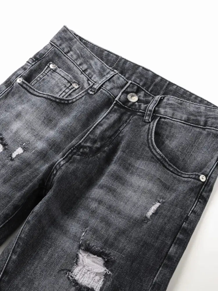 Men’s Distressed Slim Fit Ripped Jeans