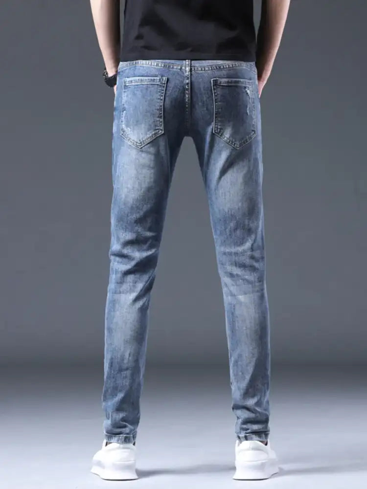 Men’s Distressed Slim Fit Ripped Jeans