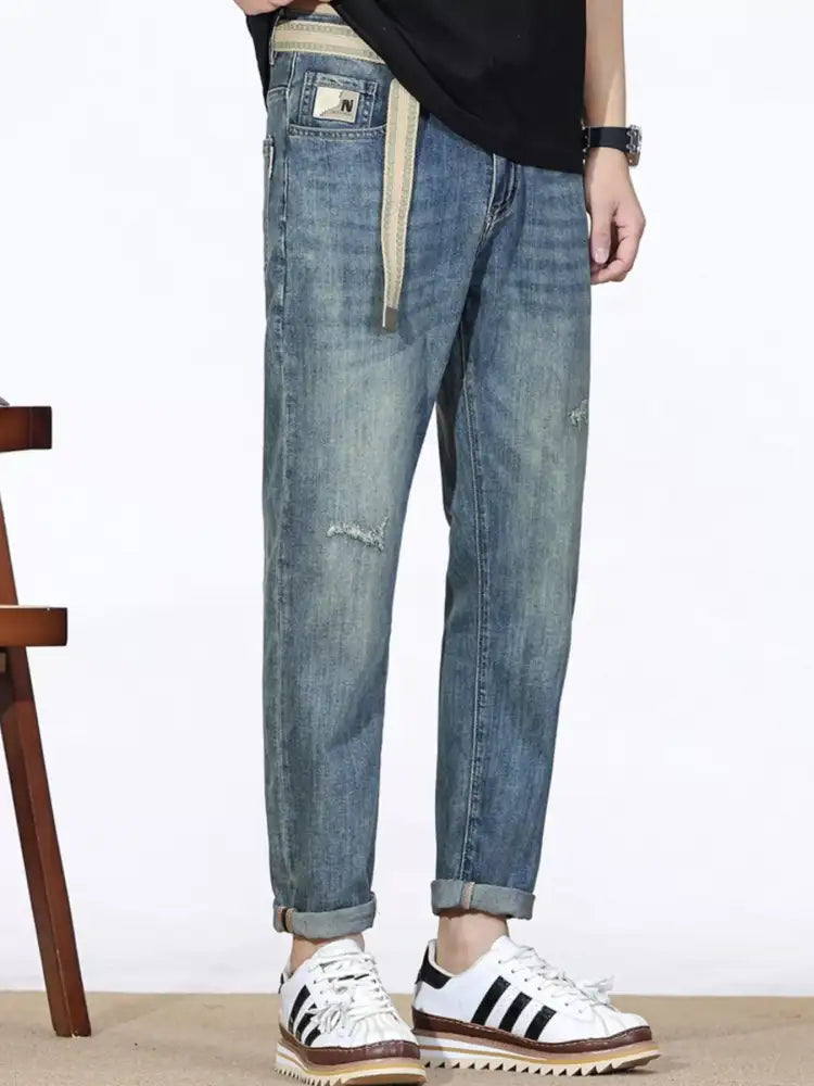 Men’s Distressed Straight Leg Jeans