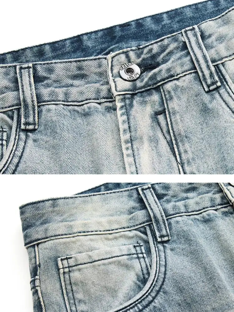 Men’s Distressed Vintage Wash Loose Fit Jeans