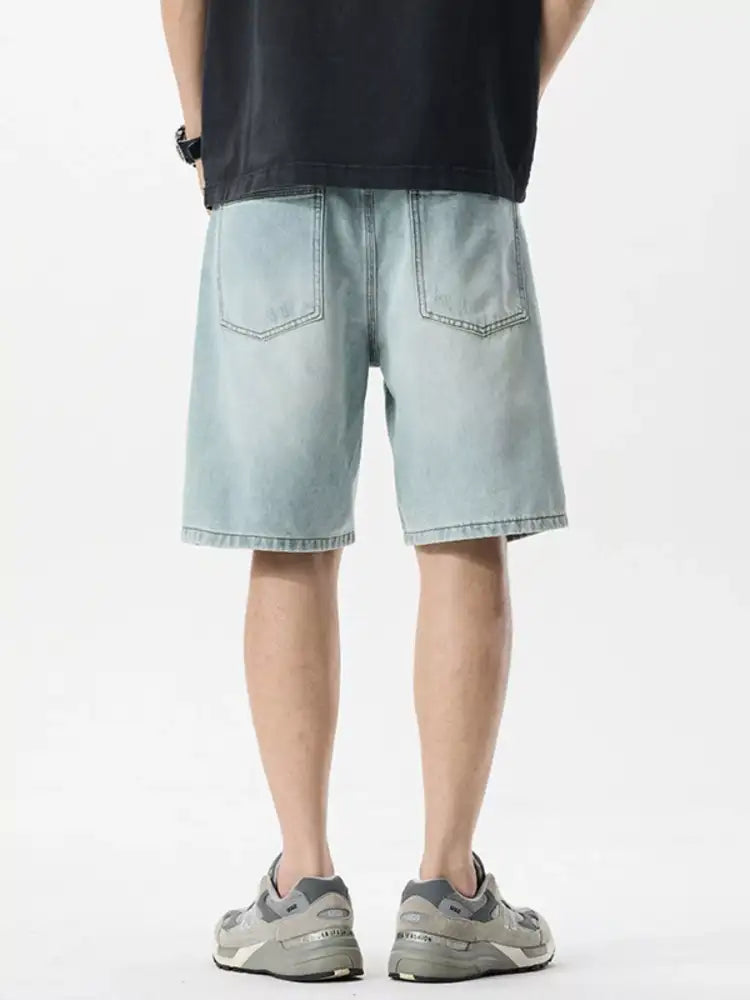 Men’s Distressed Wash Denim Shorts