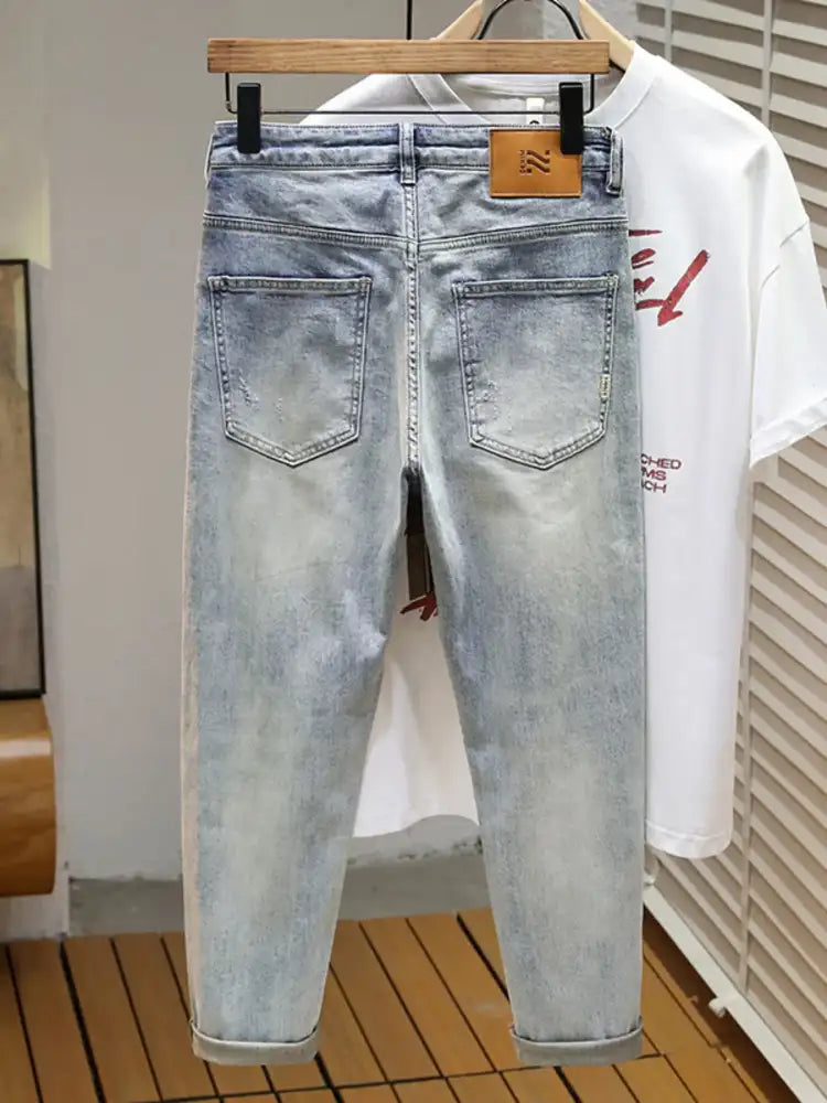 Men’s Distressed Wide Leg Jeans
