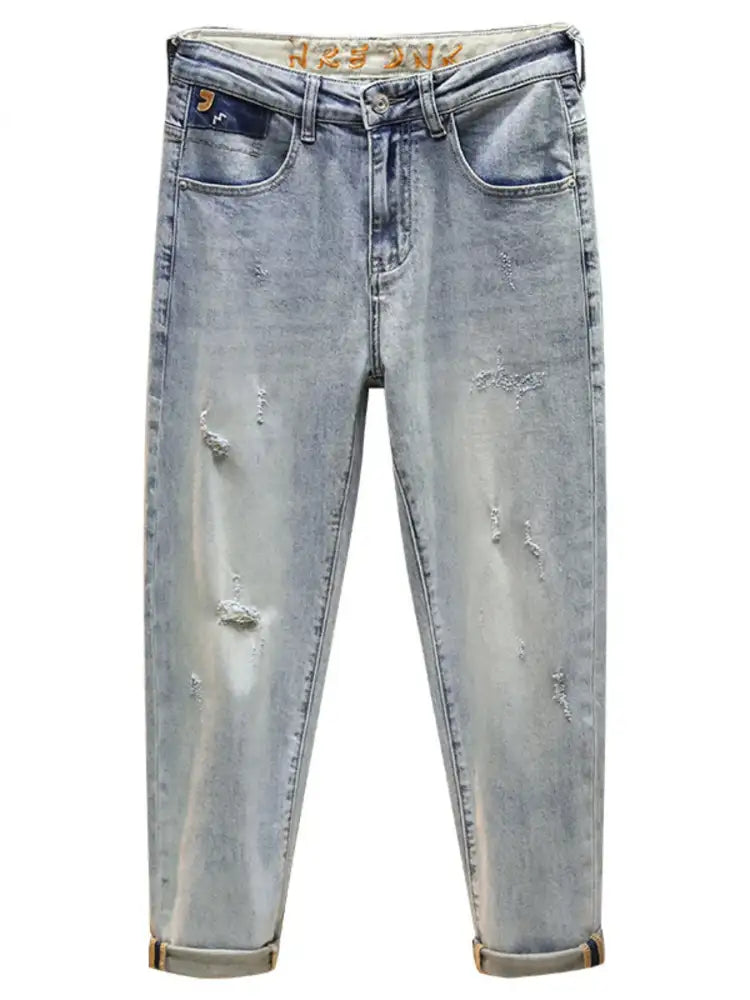 Men’s Distressed Wide Leg Jeans