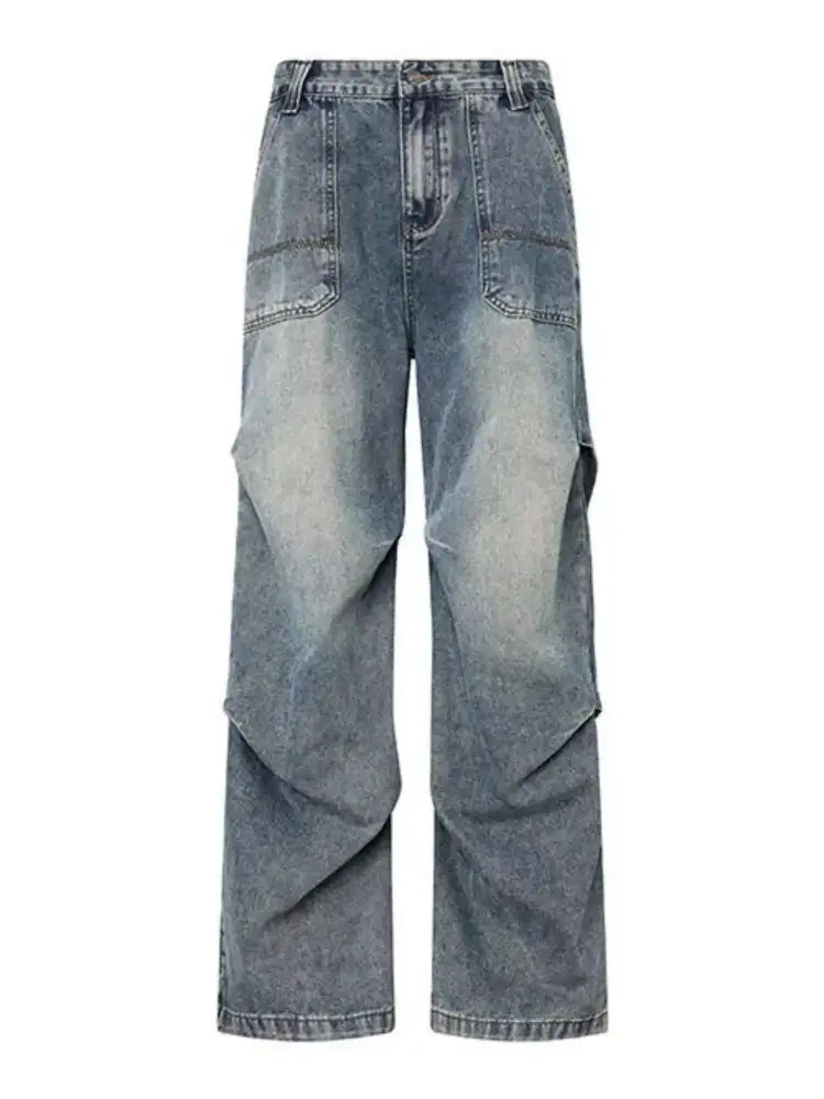 Men’s Distressed Wide Leg Jeans