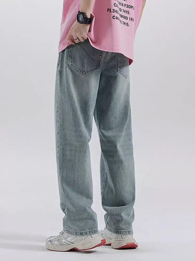 Men’s Distressed Wide Leg Jeans