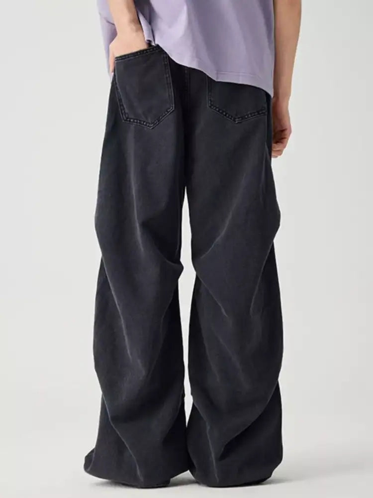 Men’s Distressed Wide Leg Jeans