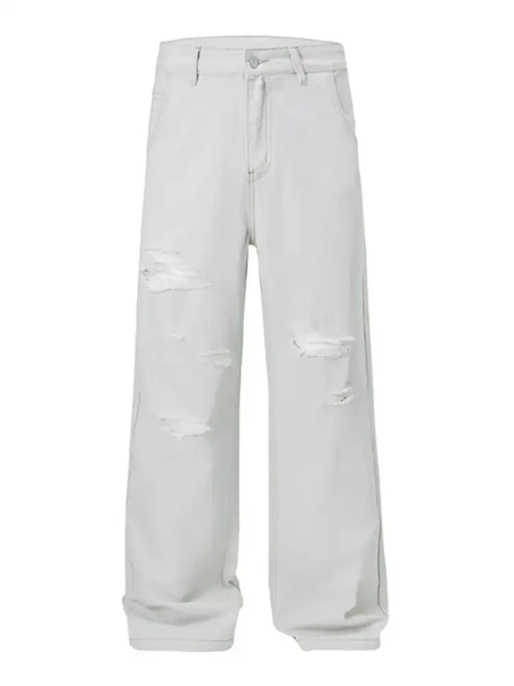 Men’s Distressed Wide Leg Jeans