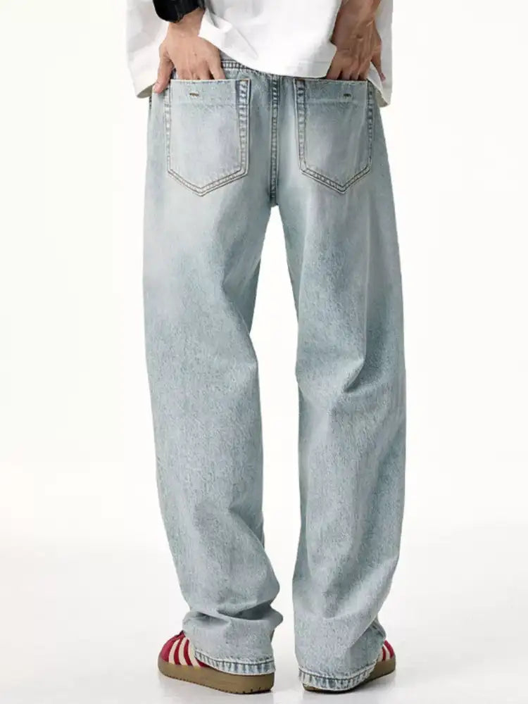 Men’s Distressed Wide Leg Jeans