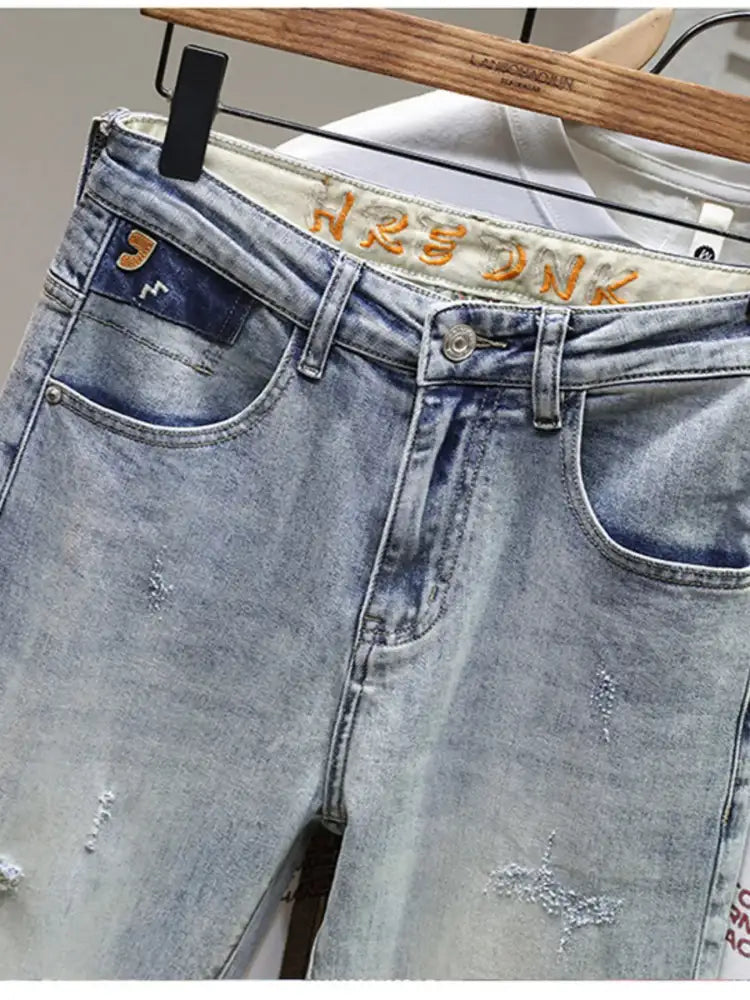 Men’s Distressed Wide Leg Jeans