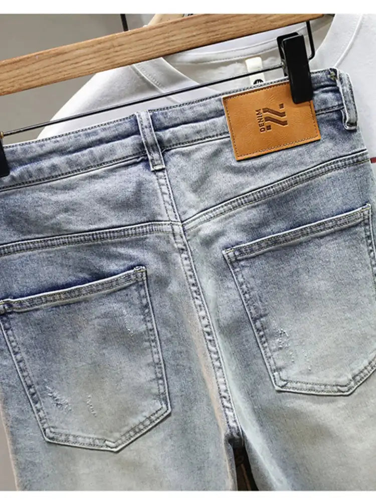 Men’s Distressed Wide Leg Jeans