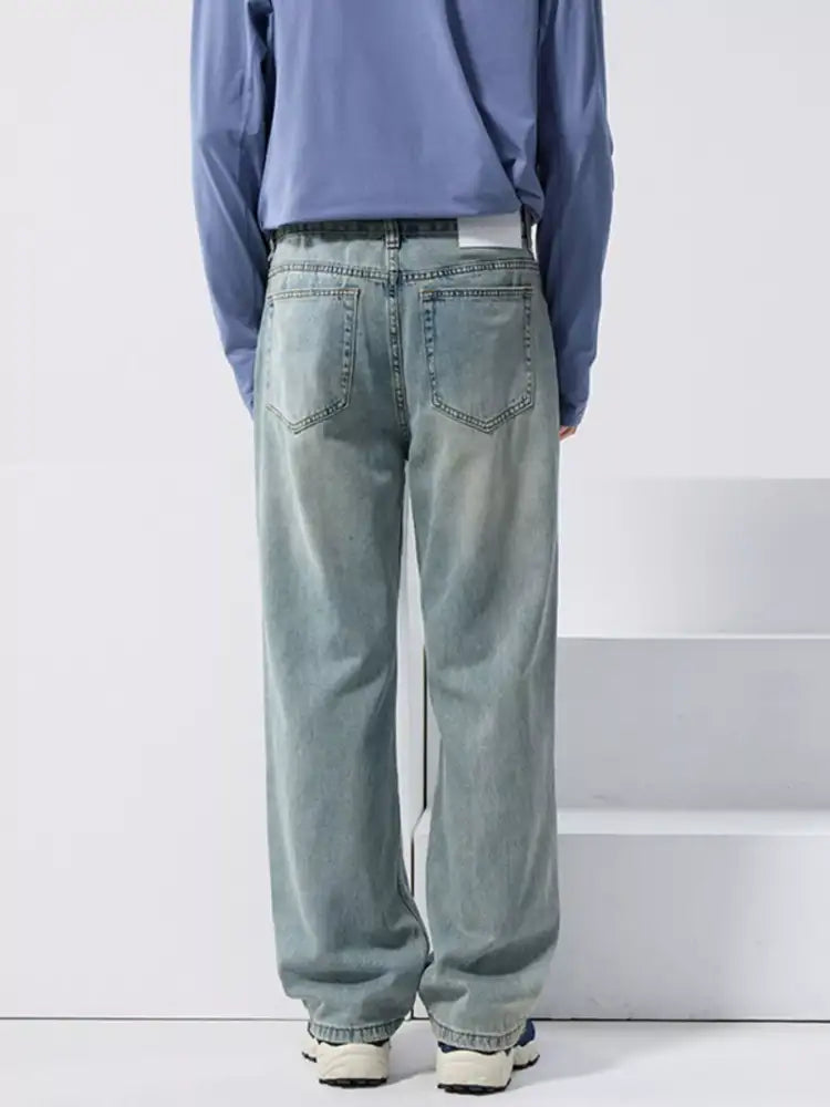 Men’s Distressed Wide Leg Jeans