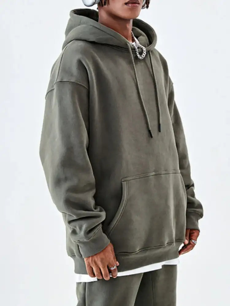 Men’s Drawstring Drop Shoulder Hoodie