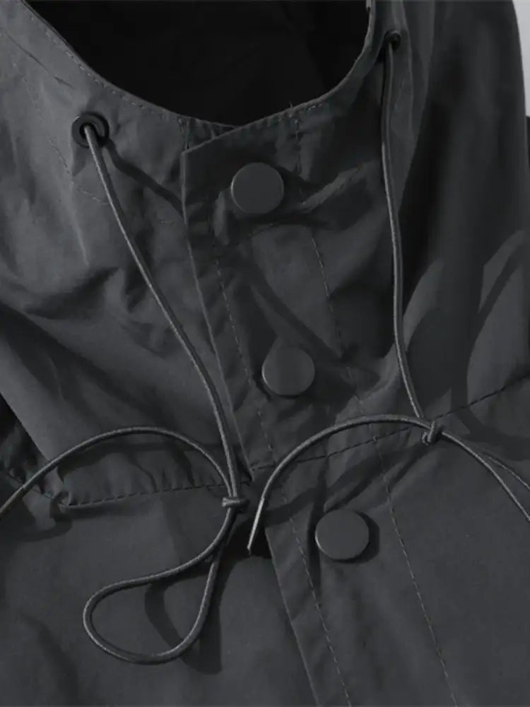 Men’s Drawstring Long Sleeve Hooded Jacket