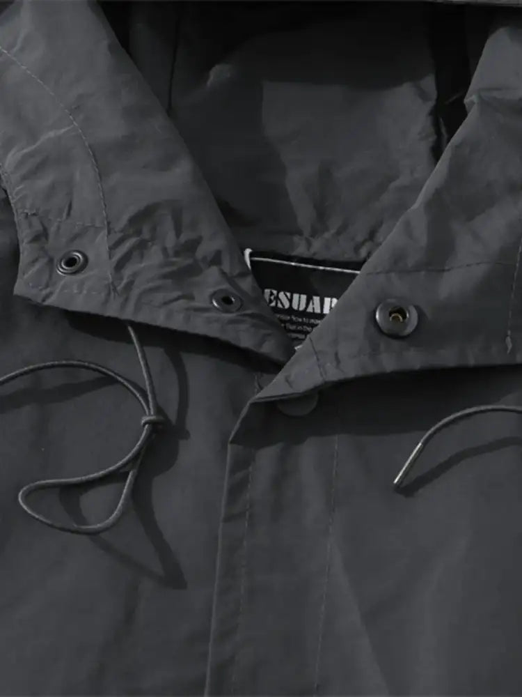 Men’s Drawstring Long Sleeve Hooded Jacket