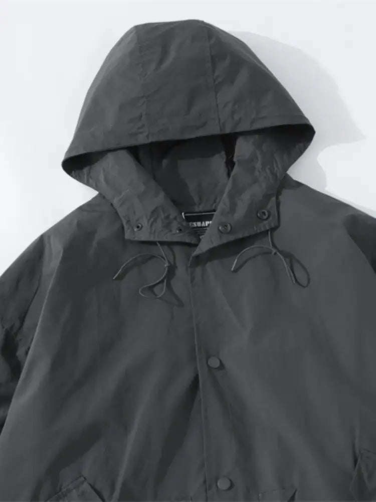 Men’s Drawstring Long Sleeve Hooded Jacket