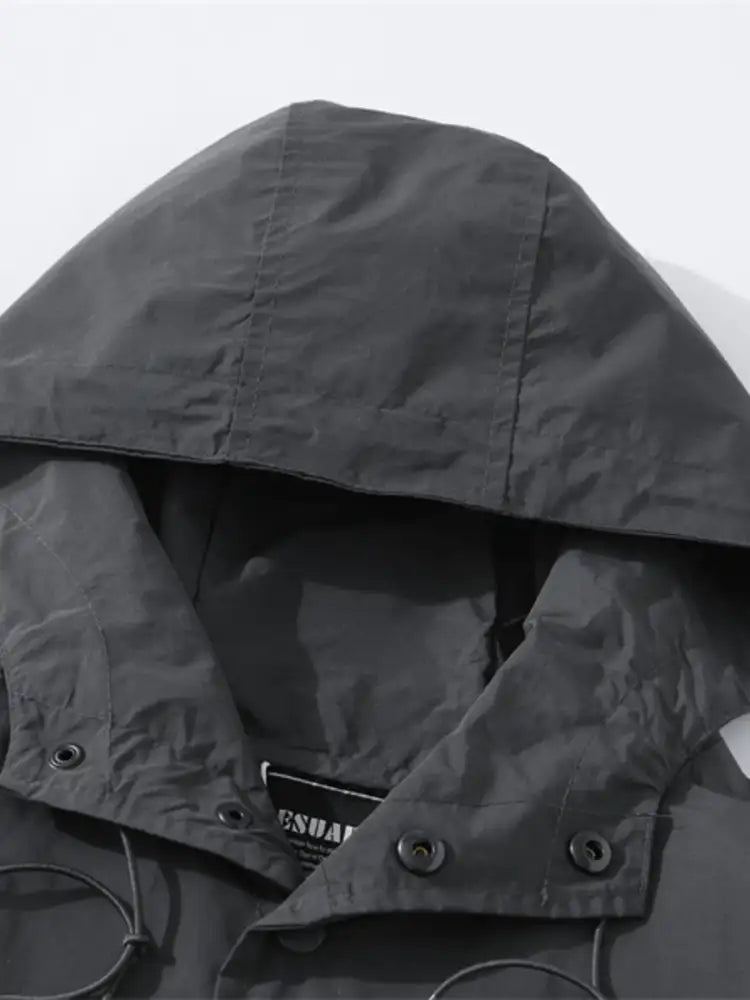 Men’s Drawstring Long Sleeve Hooded Jacket