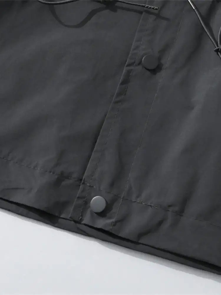 Men’s Drawstring Long Sleeve Hooded Jacket