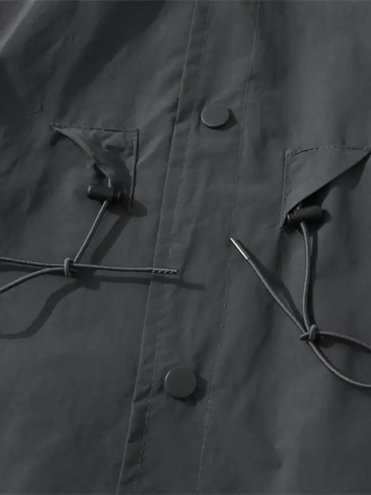 Men’s Drawstring Long Sleeve Hooded Jacket