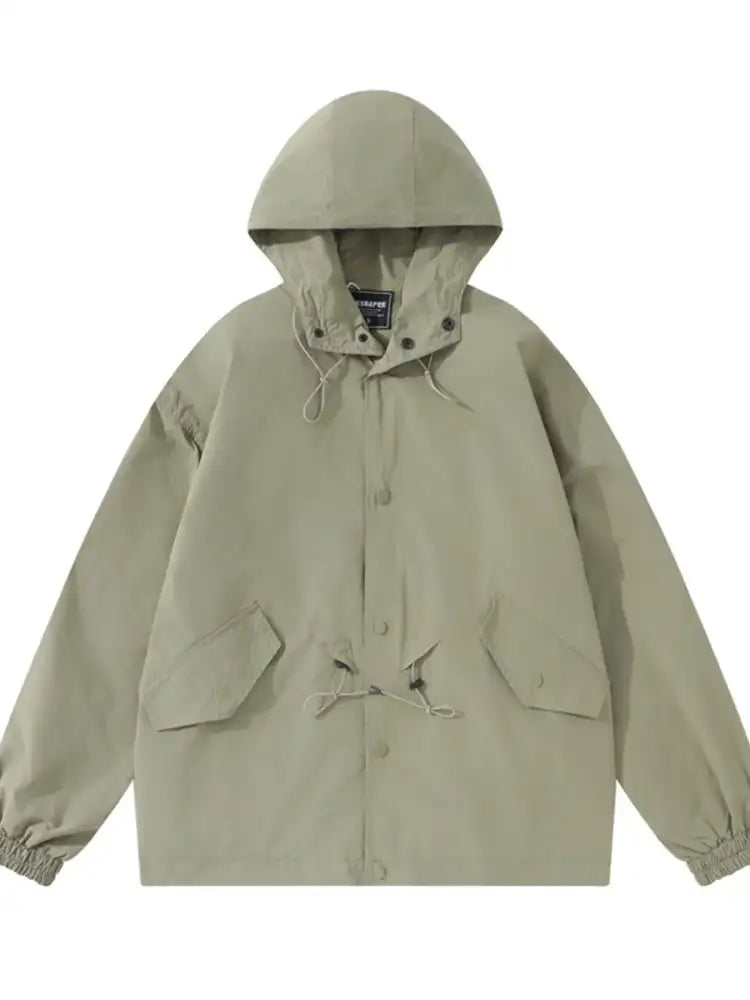 Men’s Drawstring Long Sleeve Hooded Jacket