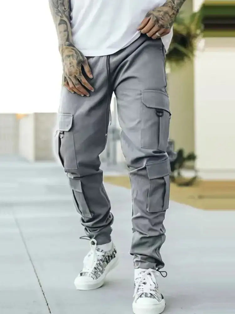 Men’s Drawstring Pants with Cargo Pockets