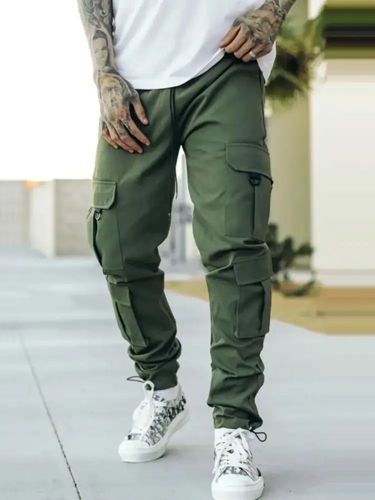 Men’s Drawstring Pants with Cargo Pockets