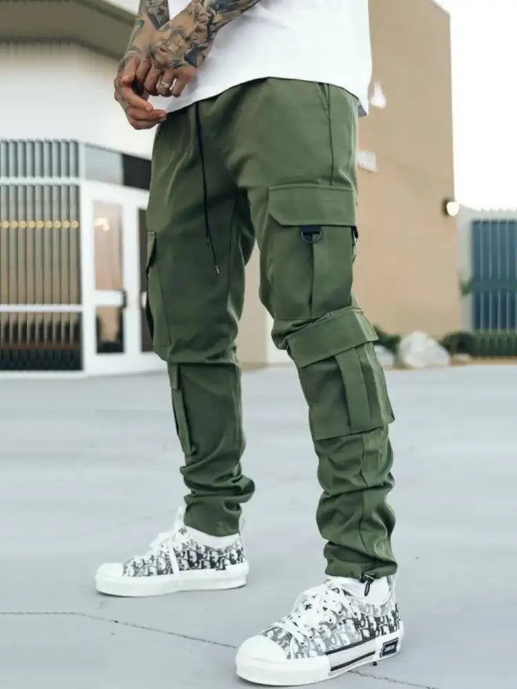 Men’s Drawstring Pants with Cargo Pockets