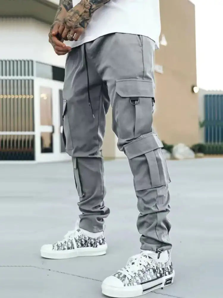 Men’s Drawstring Pants with Cargo Pockets