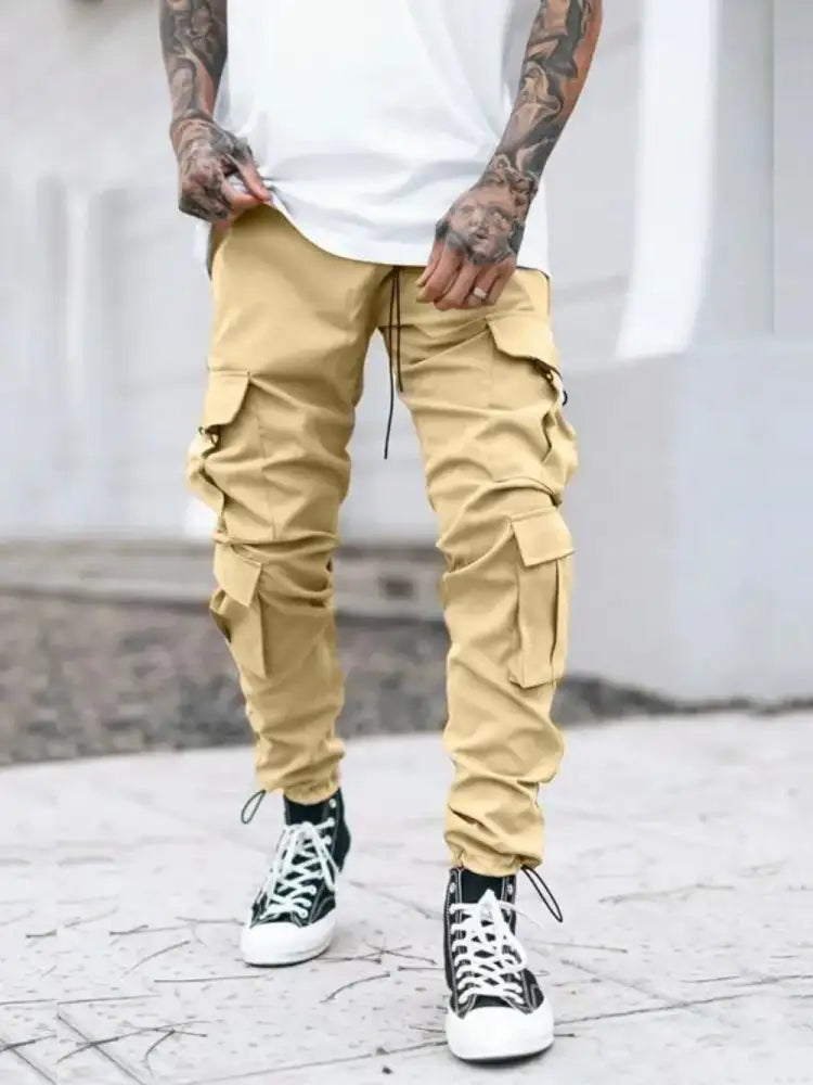 Men’s Drawstring Pants with Cargo Pockets
