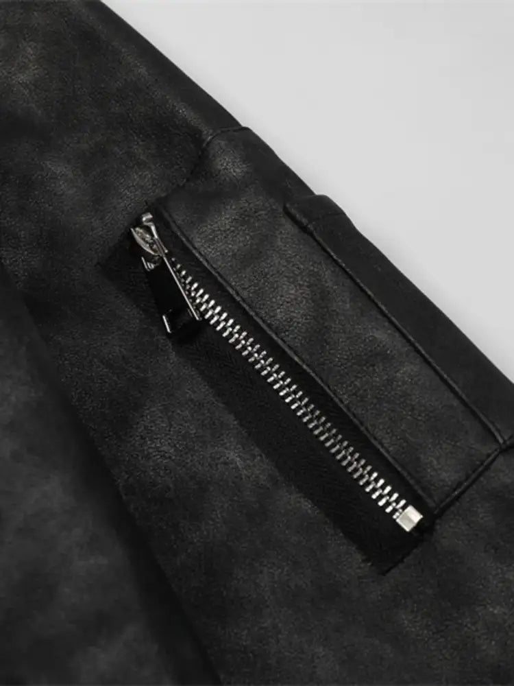 Men’s Drawstring Washed Zip Up Hooded Jacket