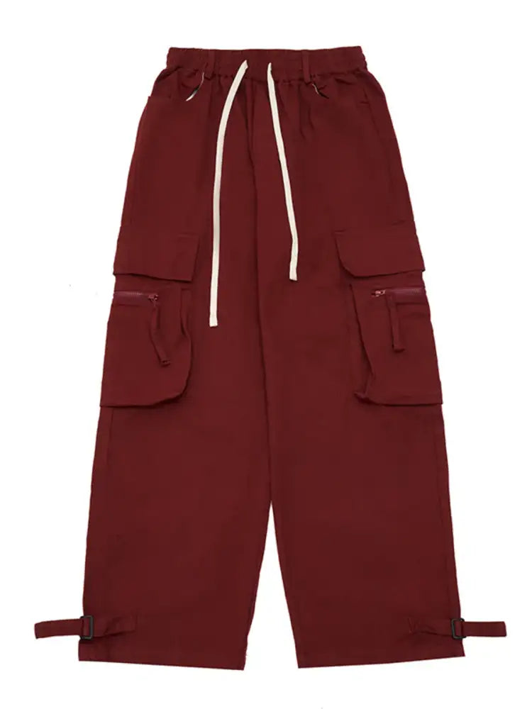 Men’s Drawstring Wide Leg Cargo Pants