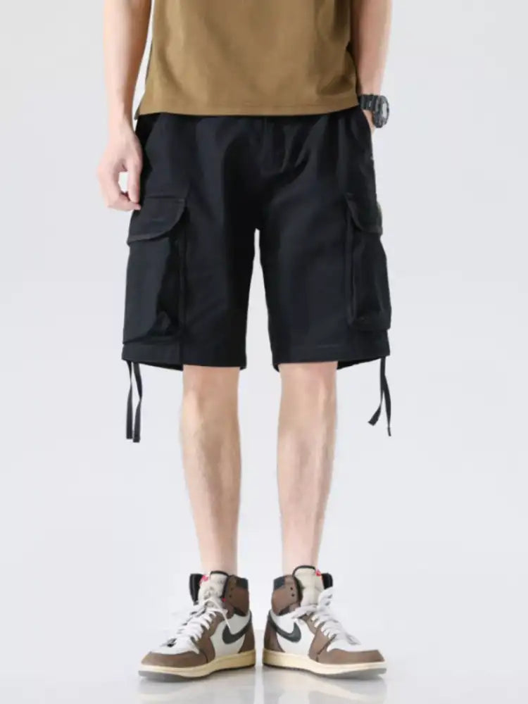 Men’s Drawstring Wide Leg Cargo Shorts