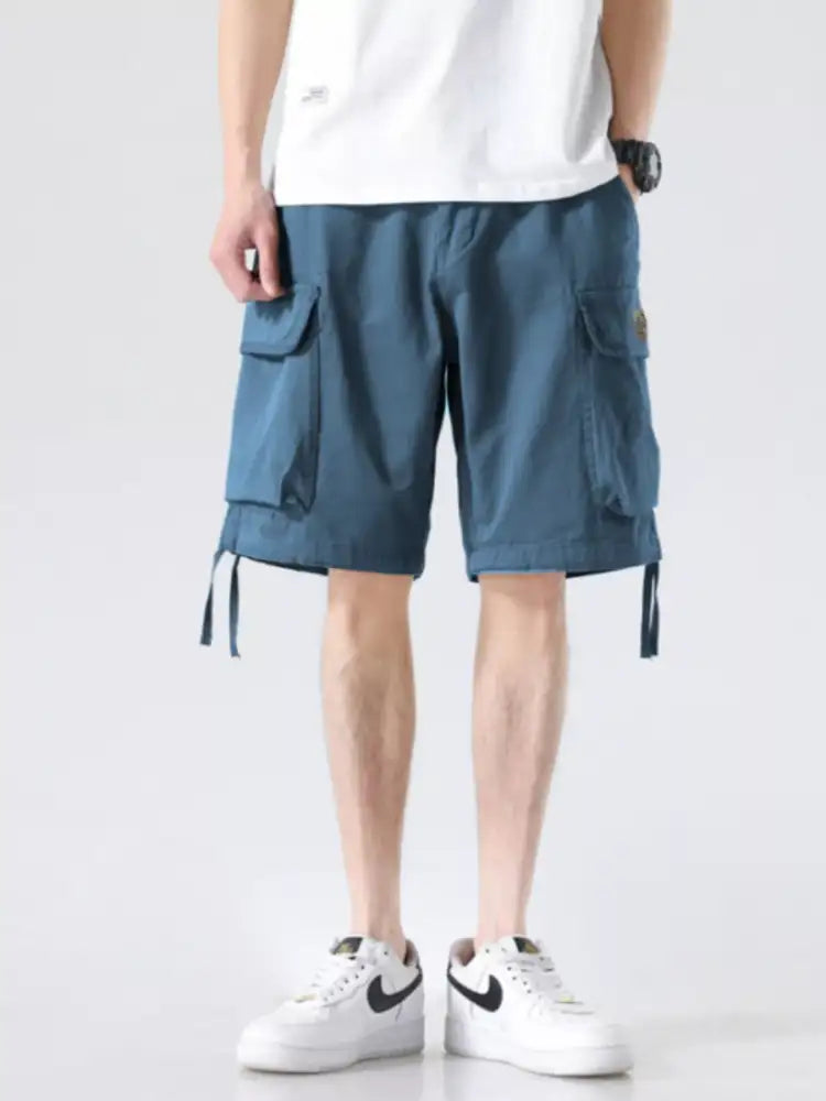 Men’s Drawstring Wide Leg Cargo Shorts
