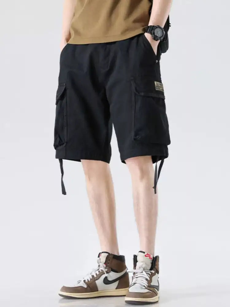 Men’s Drawstring Wide Leg Cargo Shorts