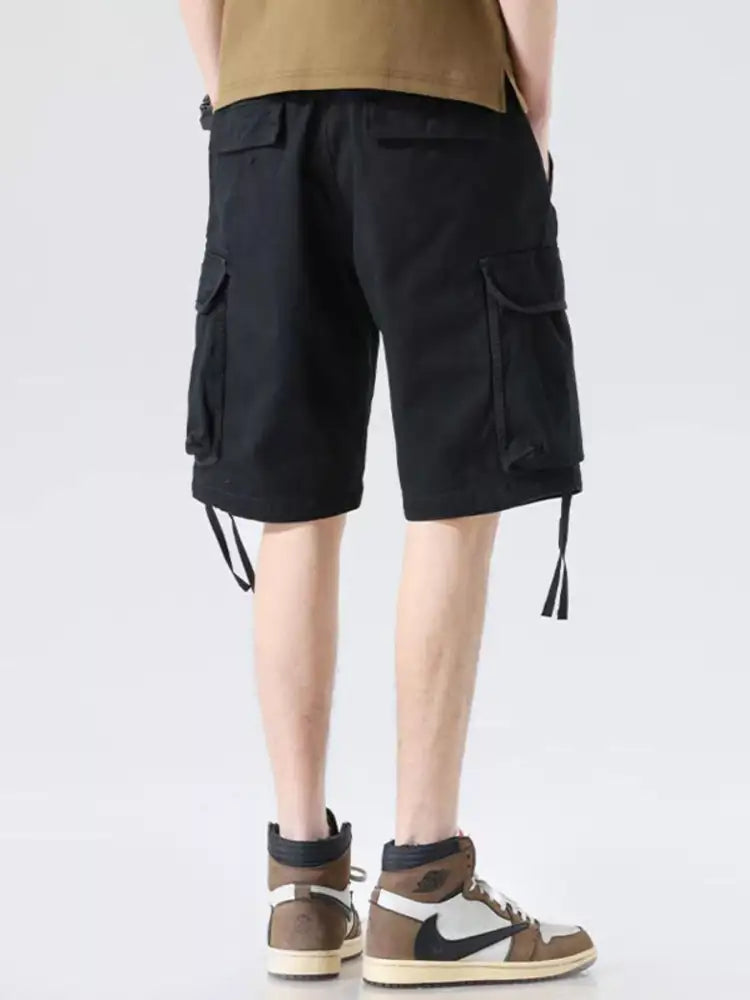 Men’s Drawstring Wide Leg Cargo Shorts