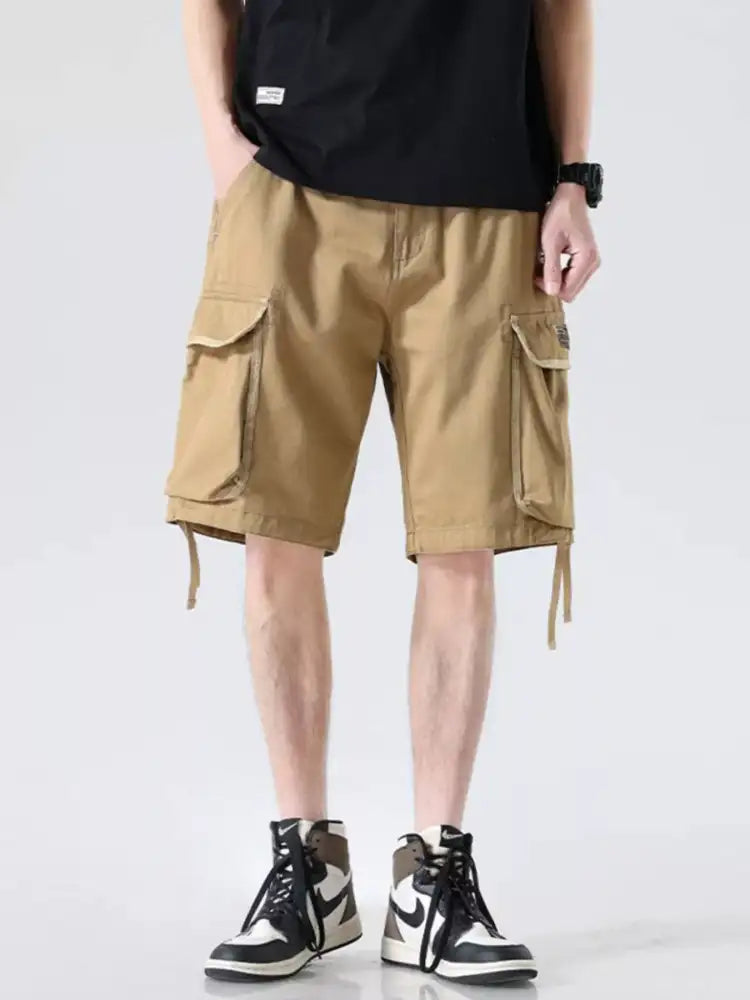 Men’s Drawstring Wide Leg Cargo Shorts