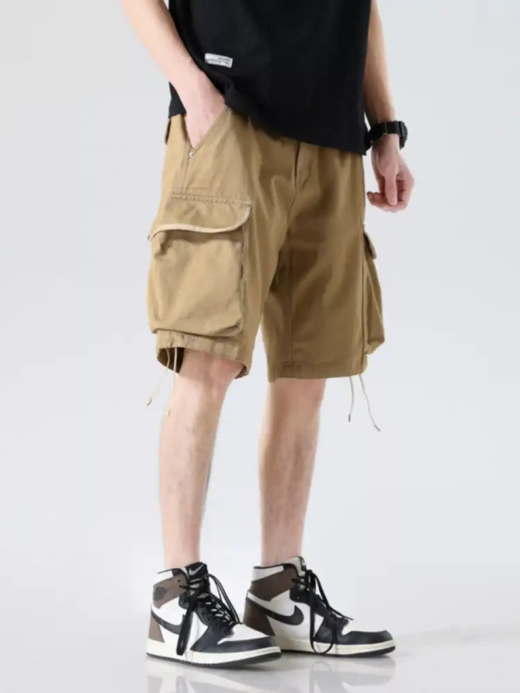 Men’s Drawstring Wide Leg Cargo Shorts