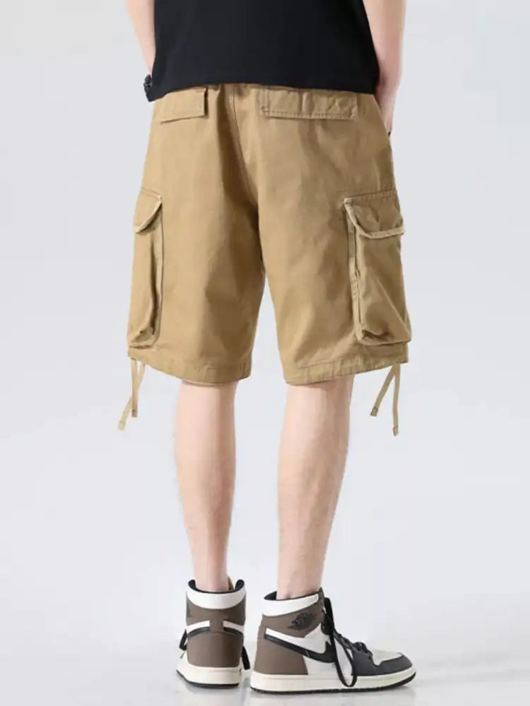 Men’s Drawstring Wide Leg Cargo Shorts