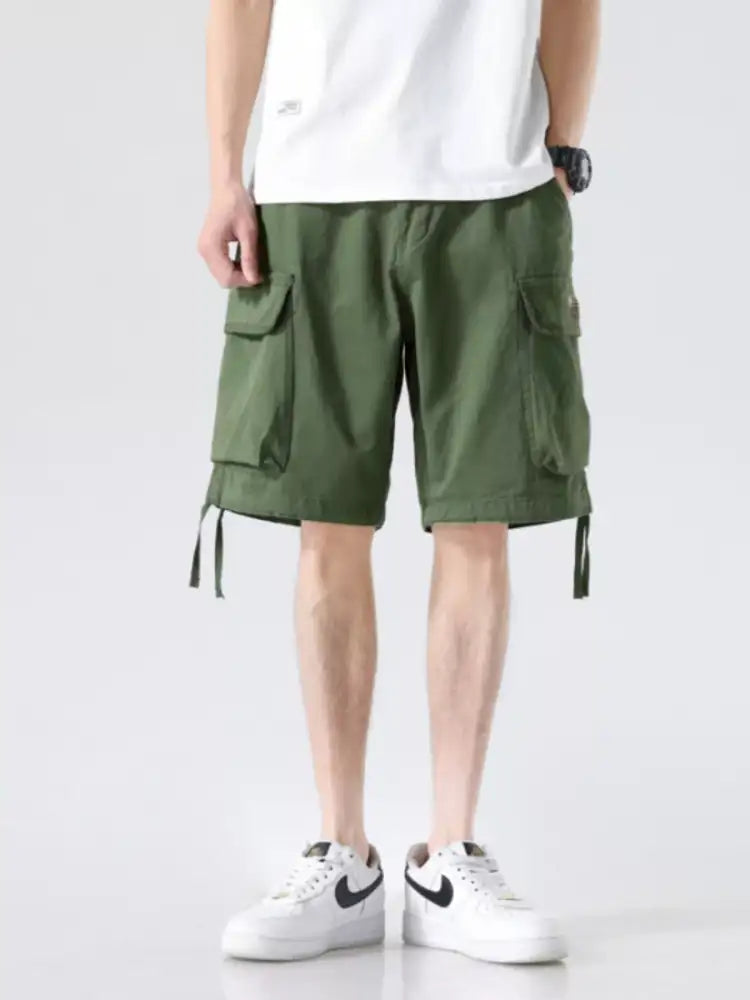 Men’s Drawstring Wide Leg Cargo Shorts