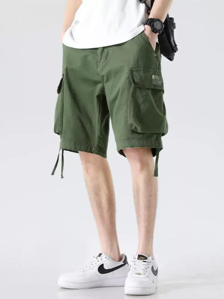 Men’s Drawstring Wide Leg Cargo Shorts