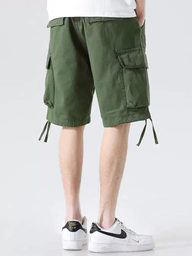 Men’s Drawstring Wide Leg Cargo Shorts