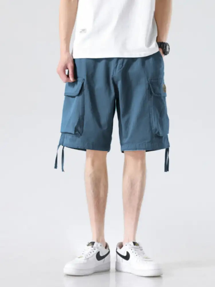 Men’s Drawstring Wide Leg Cargo Shorts