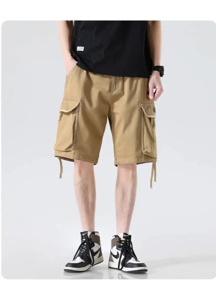 Men’s Drawstring Wide Leg Cargo Shorts
