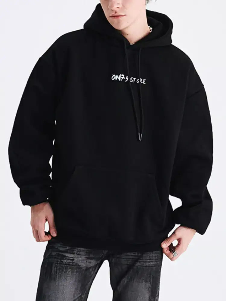 Men’s Drop Shoulder Drawstring Hoodie